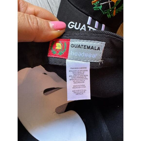 Two Guatemala Headwear Black Embroidered Adjustable Baseball Hat New With Tags - Picture 7 of 13
